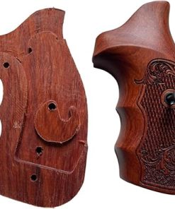 New Handmade reproductive Padauk Wood Grips Compatible with Taauuruss Small Frame, M 85, 38 Special 2”, Flower Engraved and Opened Back Style #TSmall03 2