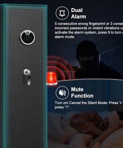 3-5 Fireproof Gun Safes for Home Rifle and Pistols, Digital Long Gun Safe for Rifles and Shotguns with Pistol Bag and Metal Box, Rifle Safe with Backlit Keypad and Mute Function 2