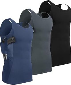 Lilcreek Scoop Neck Conceal Carry Shirts for Men: Undercover Concealed Carry Clothing with Gun Holster