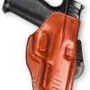 Premium Leather OWB Paddle Holster with Open Top Fits, Walther WMP 22 Magnum 4.5″ Barrel, Right Hand Draw, Brown Color #1637#