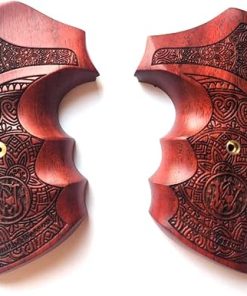 BMPL Hardwood Luxurious K/L Frame Square Butt Revolver Handgun Grips Finger Groove Checkered Handcraft Handmade