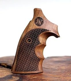 KSD Brand Walnut Grips Compatible for Smith Wesson K/L – Frame Open Back Square Butt (KSD-01802)