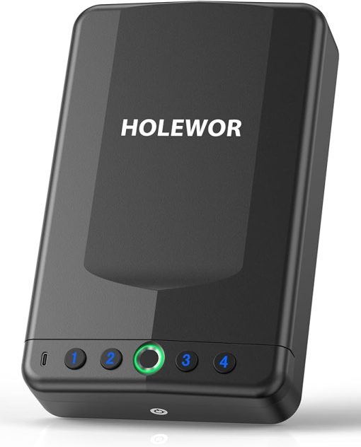 Car Gun Safe, Small Pistol Safe Portable Biometric Gun Safe for Handgun - Image 2