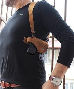 Premium Suede Leather Shoulder Holster System with Double Magazine Carrier Fits Kimber Ultra Crimson Carry II 45 ACP 3”BBL, Right-Hand Draw, Brown Color #1469# 2