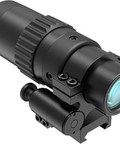 Feyachi Red Dot Magnifier 1.5-5x Flip to Right Side, Absolute Co-Witness Compatible, Multi-Coated Optics, Steel Mount, Fits Picatinny Rails