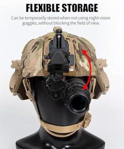 Helmet Mount for PVS 15/18 NVG Bracket, Aluminum, Rotating Knob Vertical Adjustment, Stowable Dovetail Slot Connector for Night Vision Goggles, No Field of View Blockage, Black 2