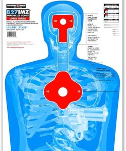 B27-IMZ Silhouette with Human Anatomy Immobilize Zones Ultra Bright Self-Defense Range Training Paper Shooting Targets – Made in USA