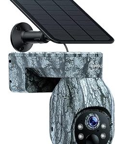 Trail Camera 4G LTE, 2K PTZ Cellular Game Camera Solar with 360° Full View,Live Video, Color Night Vision, Hunting Camera Motion Activated IP66 Waterproof, No WiFi, Remote Phone Access