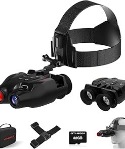 Night Vision Goggles, Head-Mounted Digital Infrared Night Vision Binoculars for Adults, 5X Digital Zoom, HD Large Screen Binoculars Perfect for Hunting Outdoor Observation with 32GB TF Card