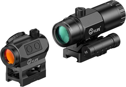 CVLIFE JackalHowl Motion Awake Red Dot Sight with CVLIFE 3X Red Dot Magnifier Combo