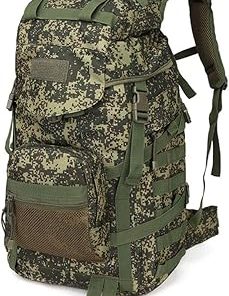 Outdoor Sports Pack Hiking Bag Tactical Rucksack Camo Knapsack Combat Camouflage Tactical Molle 50L Backpack – Russian Camo