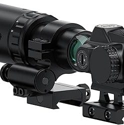 Feyachi Red Dot and Magnifier Combo with Flip-to-Side Mount, 1.5-5x Variable Zoom, 2MOA Dot, Absolute Co-Witness, 11 Brightness Settings