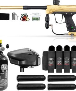 Maddog Dye Rize CZR Full Auto Paintball Gun Marker w/ 48/3000 HPA Paintball Tank, Empire Halo Too Electronic Paintball Loader, 4-Pod Paintball Harness & (4) Paintball Pods Starter Package
