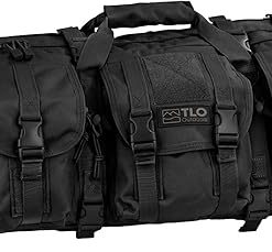 TLO Outdoors Double Rifle Gun Case – Soft Range Bag – Room for Two Rifles, Shotguns, and Storage for Pistols, Handguns, Firearm Accessories and Equipment with Shoulder Straps