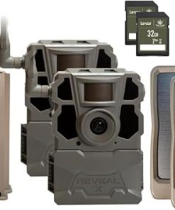 TACTACAM Reveal X Gen 2.0 LTE Cellular Trail Camera + Solar Panel + Lipo Lithium Battery Pack + 32GB SD Card (2 PK)