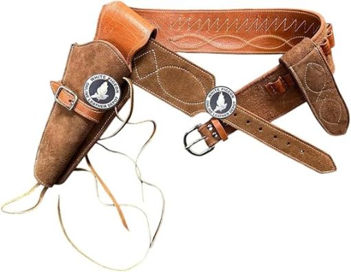 Suede Leather Western Cartridge Belt Cow Boy Holster .22 .32.