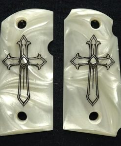 Pearl Cross Engraved Kimber Micro 9 Grips 2