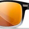 Wiley X Helix Captivate Polarized Sunglasses, Safety Glasses for Men and Women, UV Eye Protection for Shooting and Fishing Gloss Black to Crystal Gradient Frames, Bronze Mirror Tinted Lenses