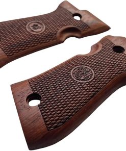 New Grips Compatible with Berertta Cheetah 84, 84FS Checkered Pattern Padauk Wood 2
