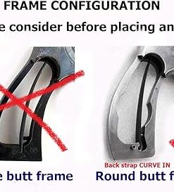 Feelsogood New! Grips Compatible with Smith & Wesson N Frame Round Butt – Professional Target Grips, Checker/Rough Texture Opened Back 2