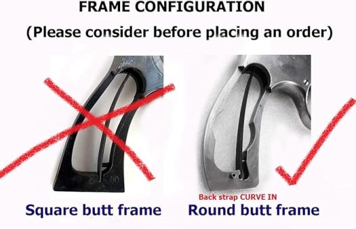 New Grips Compatible with S&W, K/L Frame Round Butt, Rough Engraved Finger Groove Closed Back Thai Handmade, Brown - Image 2