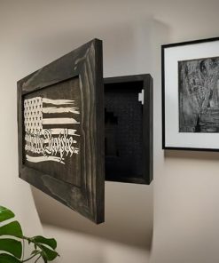 American Flag We The People Decorative and Secure Hidden Gun Cabinet (Black and White) 2
