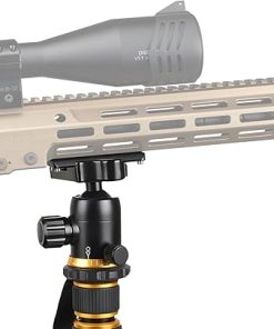 Aluminum Rifle Tripod Shooting Stick Gun Rest Stand Compatible with MLOK Handguards for Hunting & Shooting, 21-63 Inches 2