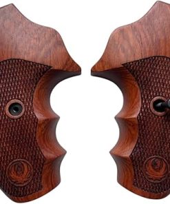 New! Wood Grips Compatible with Ruger SP101, Checkered Padauk Wood -Thai Handmade