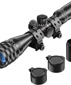 4-16X44AO Rifle Scope with Locking Turret Sunshade,SFP,Red Green Blue Illumination Reticle and Side Focus Dial,Front Parallax Adjustment,Rifle Scopes for Hunting,Fits 20mm Free Mounts