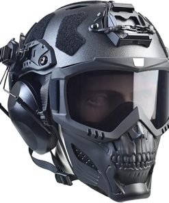 Airsoft Mask Full Face and Paintball Mask with Detachable Anti Fog Goggles & Airsoft Helmet with Tactical Headset,Ear Hearing Protection Noise Cancelling 2