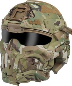 HL-98 Tactical Helmet with Built-in Communication Earphone, Anti-Fog Fan Replaceable Lenses,Tactical Gear 2