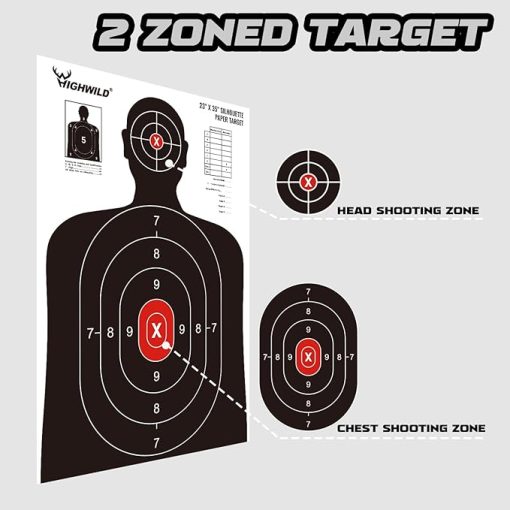 Highwild Shooting Range Silhouette Paper Target - 23X35 Inches - Suitable for Handguns, Rifles, Airguns, BB Guns - Image 2