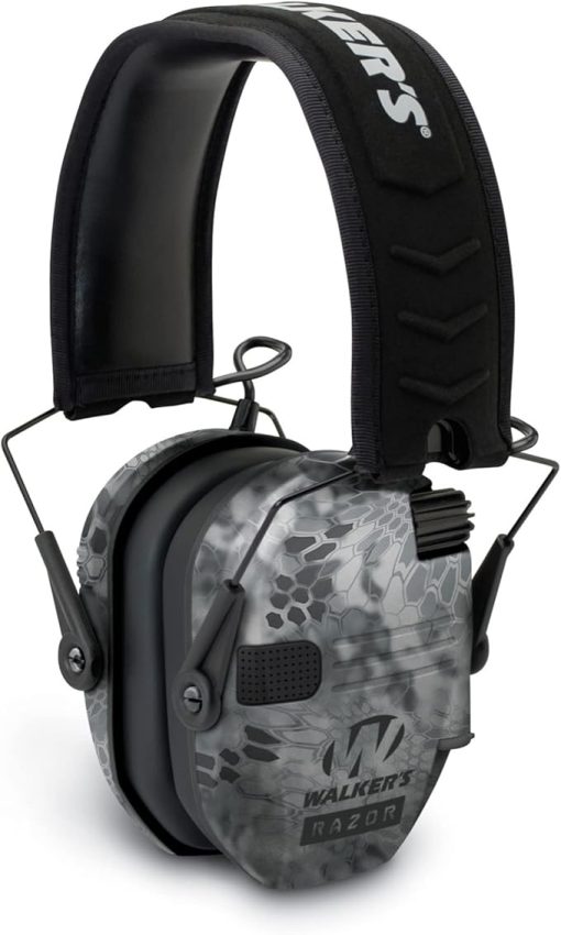 Walker's Razor Slim Electronic Muffs (Raid, 2-Pack) Bundle with Walkie Talkies (2-Pack), Glasses (2-Pack), and Cleaning Cloth (2-Pack) (8 Items) - Image 2