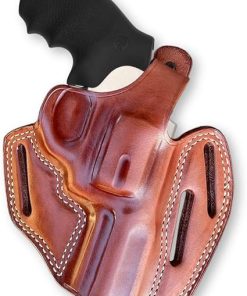 Premium Leather Three Slot OWB Pancake Holster with Thumb Break Fits, Colt King Cobra 357 Mag 6-Shot 3″ Barrel, Right Hand Draw, Brown Color #1631#
