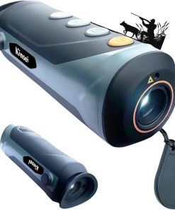 KINSEI Thermal Imaging Monocular, Thermal Monocular Night Vision Telescope, 10mm Focal Lens 256×192(50HZ) Effective Pixels Heat Vision Goggles Optic Spotting Scope Camera for Night Hunting-Grey