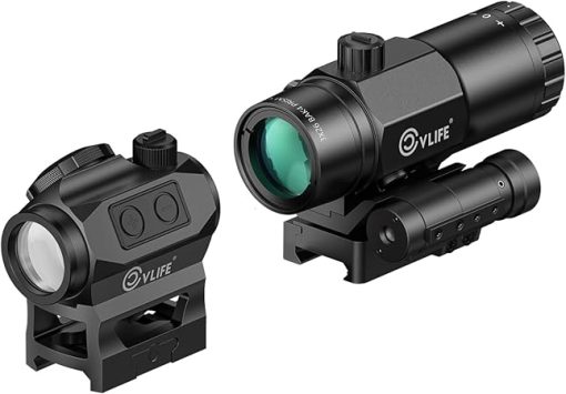 CVLIFE JackalHowl Motion Awake Green Dot Sight with CVLIFE 3X Magnifier Combo