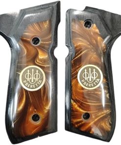 CTGrips Beretta 92 fs Grips Gold Pearl Resin with Gold medaillon Black Wood 92F 92A1 92