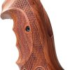 Feelsogood New! Grips Compatible with Smith & Wesson N Frame Round Butt – Professional Target Grips, Checker/Rough Texture Opened Back