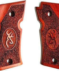 BMPL Hardwood Grips Compatible with Browning 380 BDA Checkered Pistol Luxury Handmade Handcraft