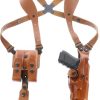 Premium Leather Horizontal Shoulder Holster System with Bullet Carrier for Smith Wesson 38 Special Mod 10 2” BBL Snub Nose K Frame, Right Hand Draw, Brown Color #1473# 4