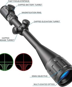 Beileshi 6-24X50 AOEG Optics Hunting Rifle Scope with 6-9 Inches Tactical Bipod Adjustable Spring Return 2