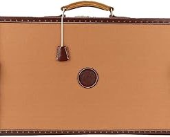 TOURBON Canvas Leather Gun Case Hard 32″ Double Short Barrel Shotgun Storage Box with Key Lock – Khaki