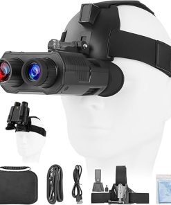 Night Vision Goggles,Night Vision Binoculars Head Mounted 980FT Long Range Compatible with Tactical Helmet 850NM Infrared,3MP Photo 4K HD Video,8X Digital Zoom for Adults Camping Bird Watching