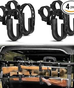UTV Gun Holder, BESTZHEYU 4 PCS UTV Gun Holder and Gun Rack Shovel Mount Bow &Utility Racks Fit for 1-2” Round Roll Bar Compatible with Polaris RZR Ranger Can AM Kawasaki Snowmobile
