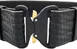 Hero’s Pride 2.25″ Leather Duty Belt, AirTek Basix Rugged Hook Lined Leather Belt, Quick Release Buckle, Basket Weave Finish