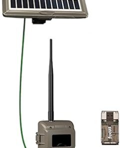 Cuddeback CuddeLink Wireless Trail Camera 3rd Gen Sensor, Low-Glow IR LED Camera with Antenna Bundle Solar Power Bank, 32 GB Memory Card, and Card Reader (4 Items)