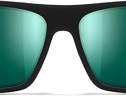 Wiley X Peak Captivate Polarized Sunglasses, Safety Glasses for Men and Women, UV Eye Protection for Shooting, Fishing, Biking, and Extreme Sports, Matte Black Frames, Green Mirror Tinted Lenses 2