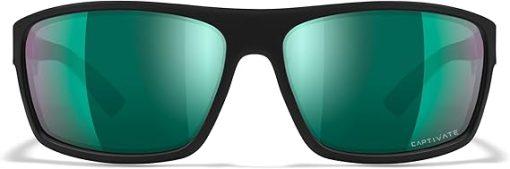 Wiley X Peak Captivate Polarized Sunglasses, Safety Glasses for Men and Women, UV Eye Protection for Shooting, Fishing, Biking, and Extreme Sports, Matte Black Frames, Green Mirror Tinted Lenses - Image 2