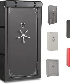 Gun Safe Cover,Heavy Duty 600D Waterproof Dustproof Gun Safe Cover for Rifles and Pistols Gun Safe,Concealed Gun Cabinet Cover with Plush Liner
