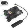 Airsoft PEQ 15 Laser Sight, with Red/Green Laser, IR Laser, White LED Flashlight, Tactical PEQ Box Aiming with Remote Pressure Switch, Fit for 20mm Picatinny Rail AEG GBB CQB